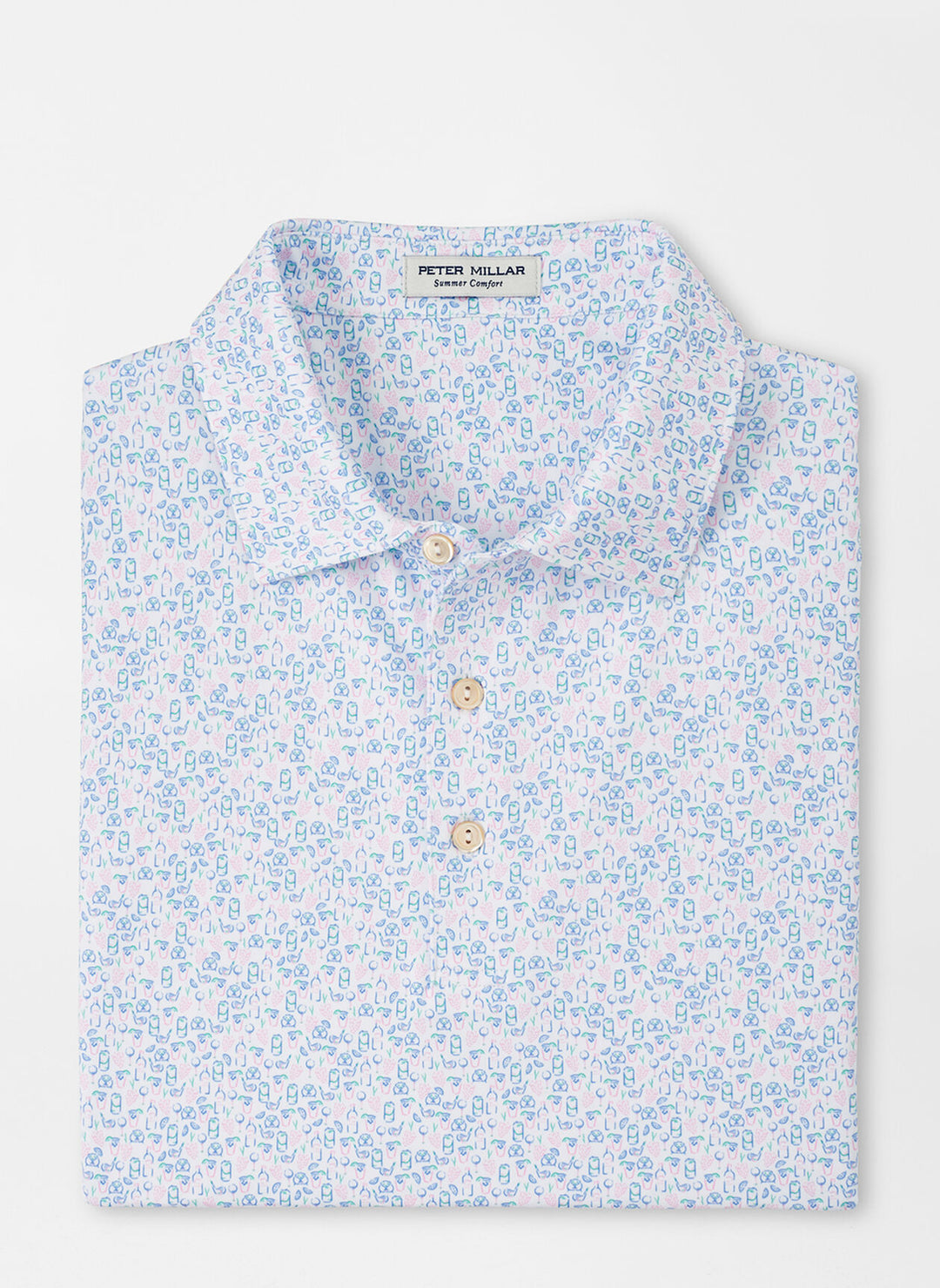 Peter Millar Mens Dazed And Transfused Performance Jersey Polo - WHITE - Golf Anything Canada