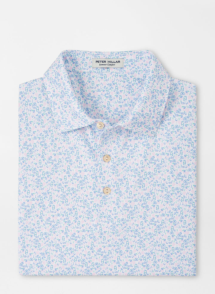 Peter Millar Mens Dazed And Transfused Performance Jersey Polo - WHITE - Golf Anything Canada