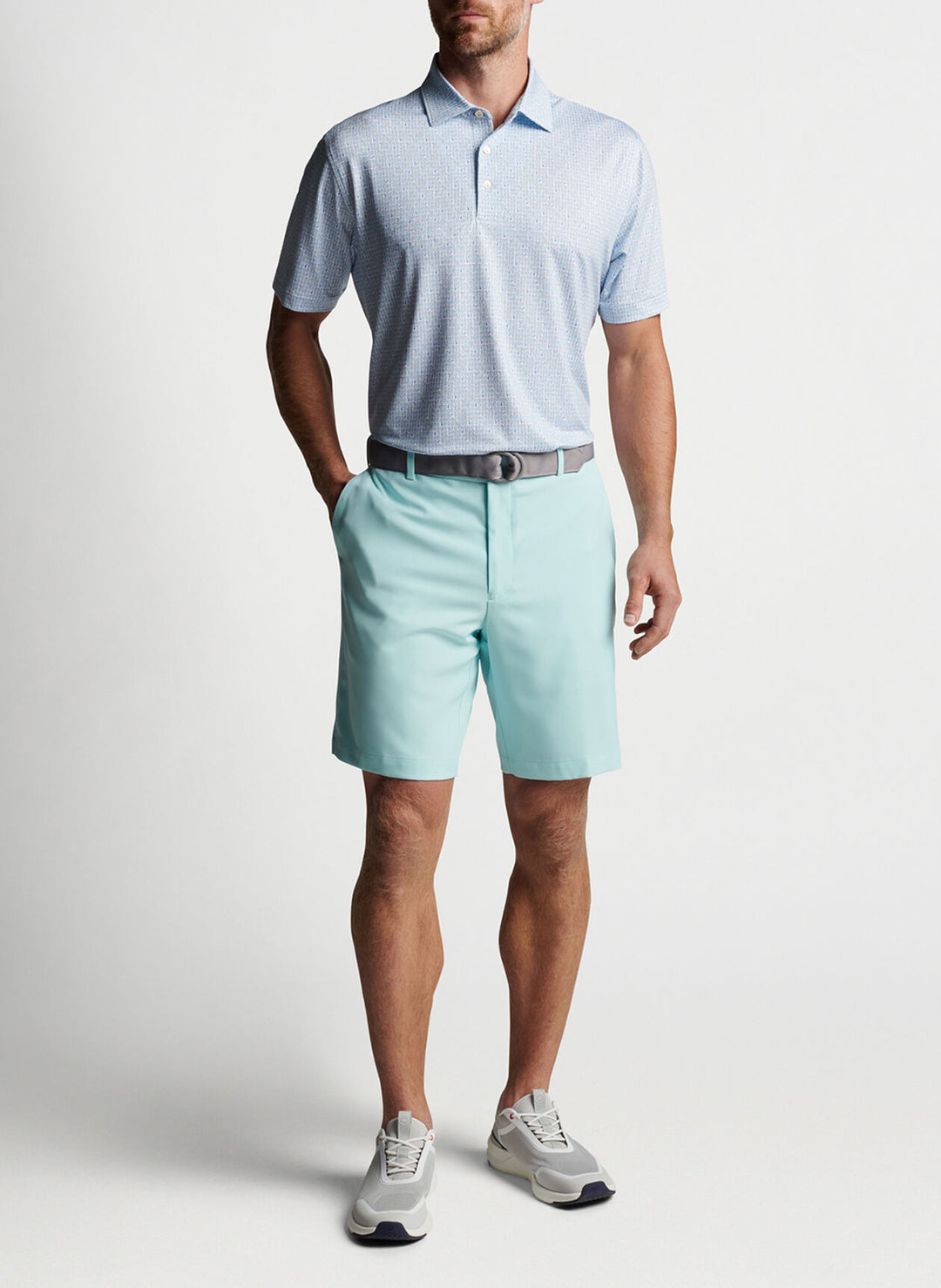 Peter Millar Mens Ranch Water Performance Jersey Polo - WHITE - Golf Anything Canada