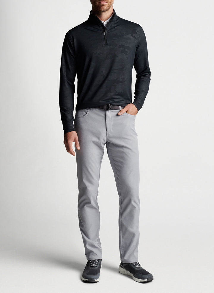 Peter Millar Mens Perth Camo Performance Quarter Zip - BLACK - Golf Anything Canada