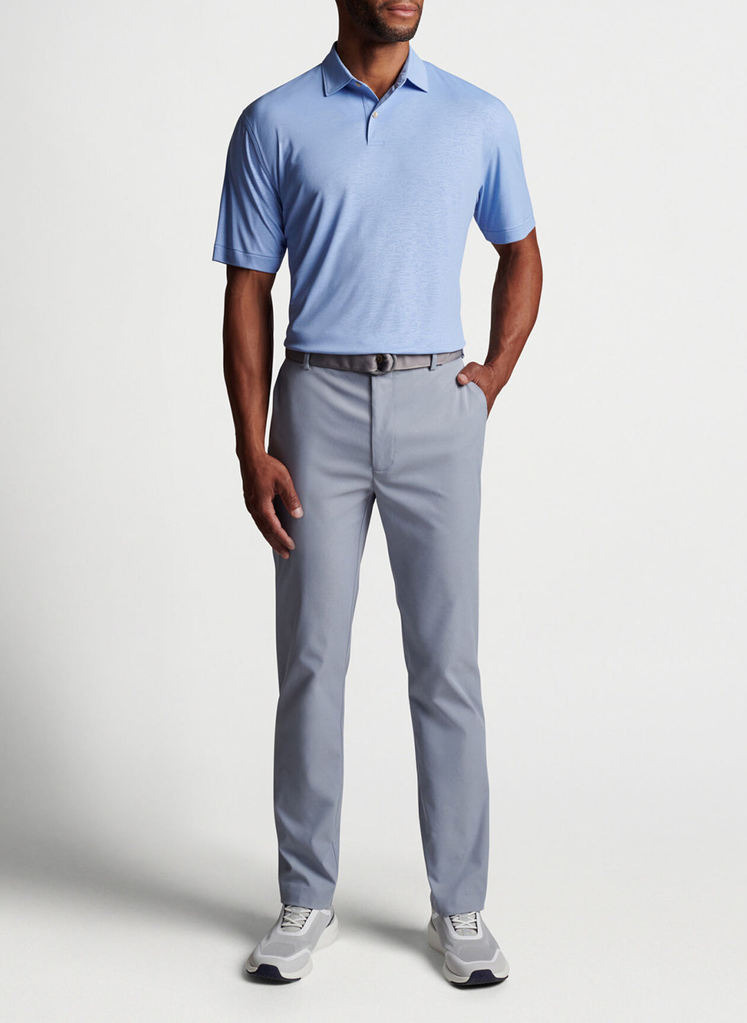 Peter Millar Mens Featherweight Course Camo Polo - IRIS MOON - Golf Anything Canada