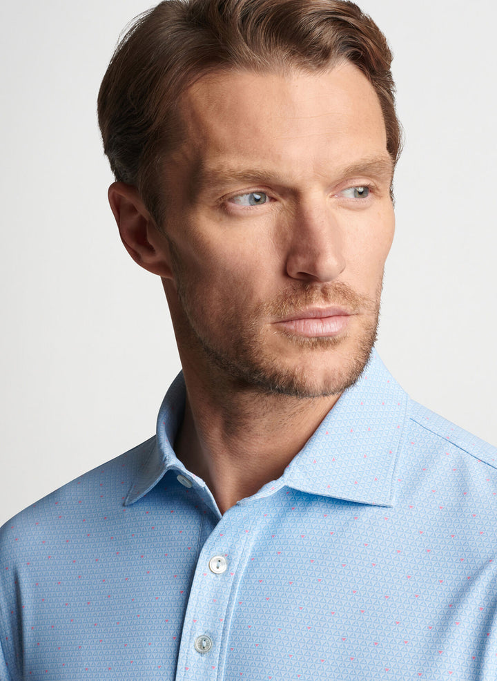 Peter Millar Mens Speakeasy Special Performance Jersey Polo - BLUE FROST - Golf Anything Canada