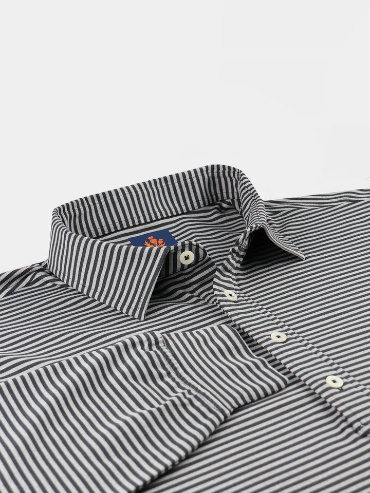 Donald Ross Sport Fit Mens Jackson Long Sleeve Sport Fit Polo - BLACK/GREY - Golf Anything Canada