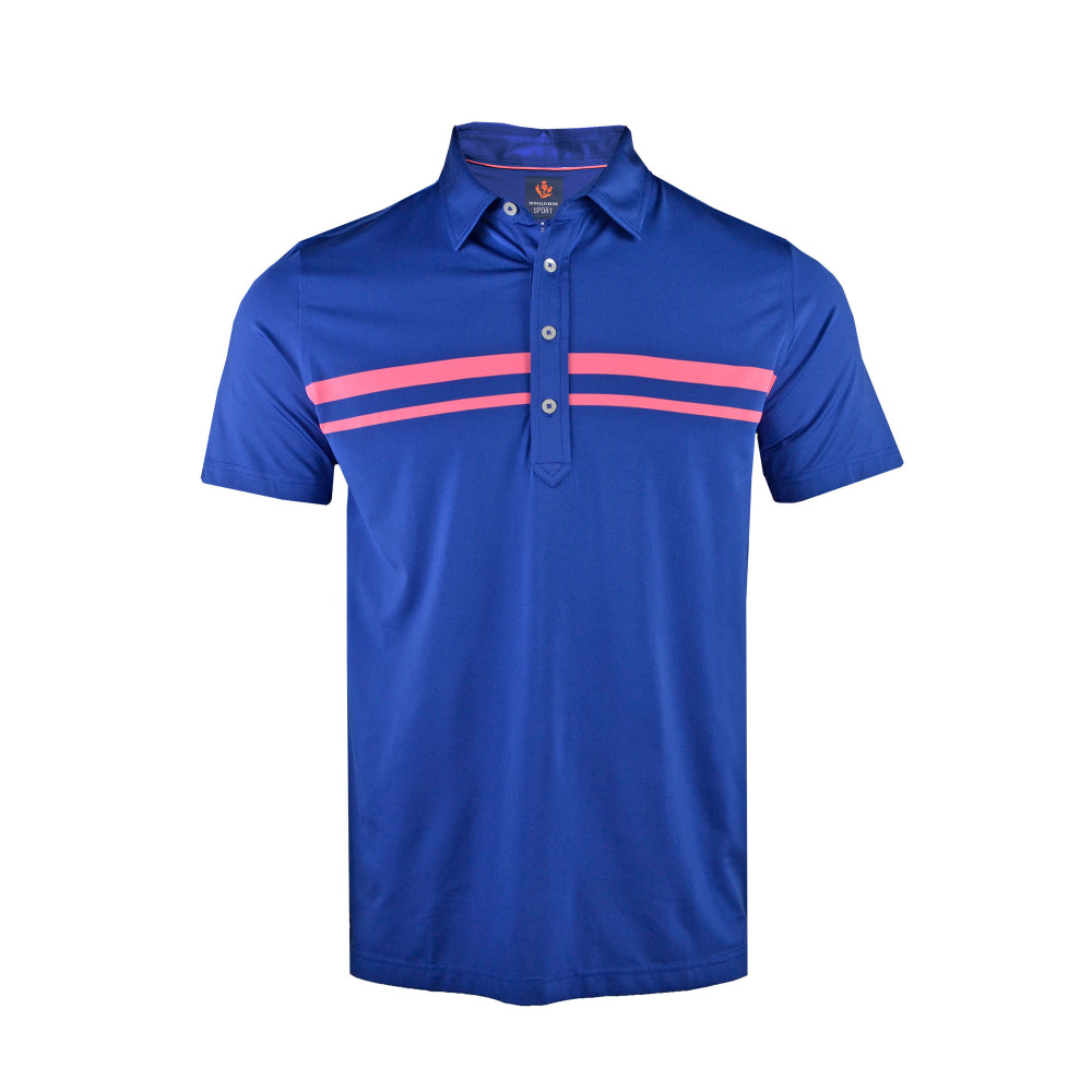 Donald Ross Mens Sport Fit Riley Polo - NAVY/PEONY - Golf Anything Canada
