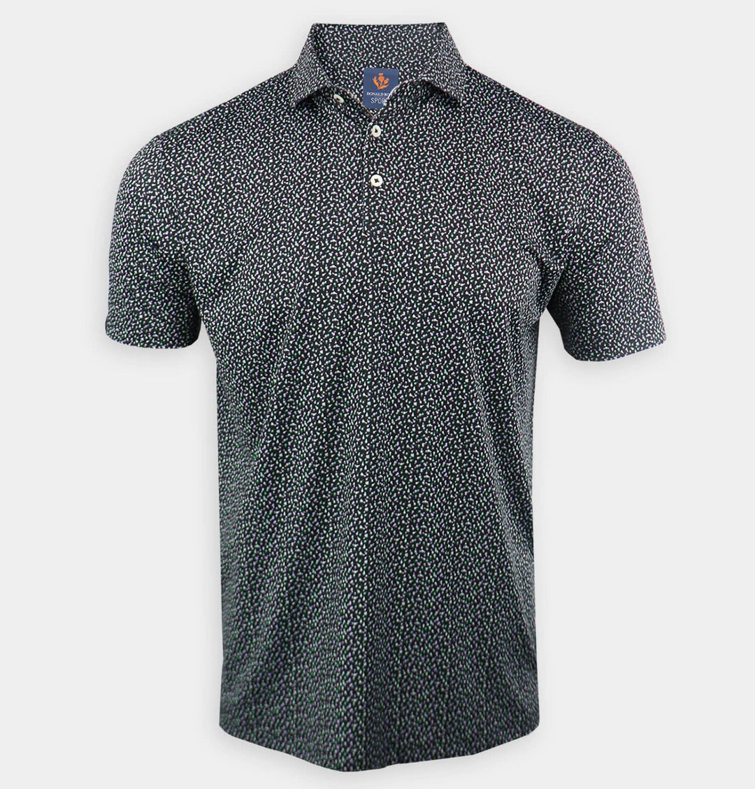 Donald Ross Mens Waylon Hot Air Balloons Print Sport Fit Polo - BLACK MULTI - Golf Anything Canada