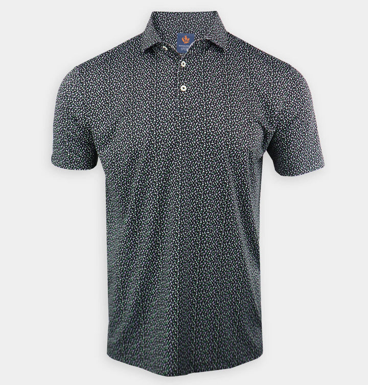 Donald Ross Mens Waylon Hot Air Balloons Print Sport Fit Polo - BLACK MULTI - Golf Anything Canada