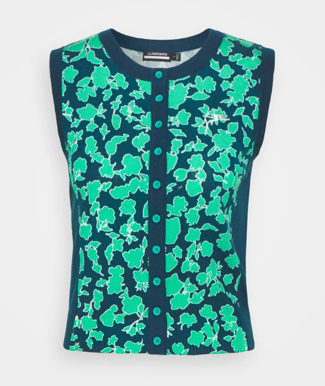J.Lindeberg Womens Harper Merino Wool Vest - POSEIDON PRINT - Golf Anything Canada