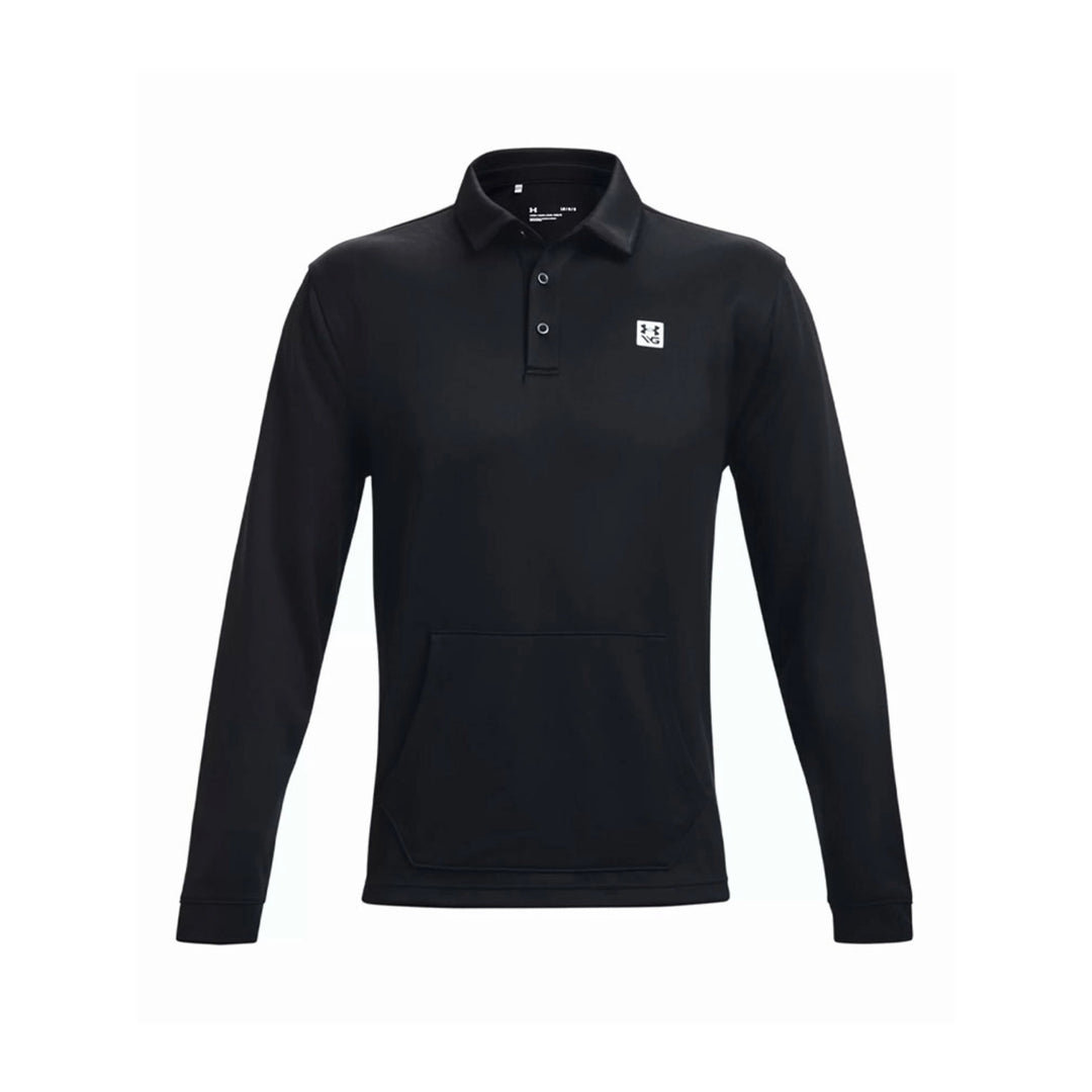Under Armour Mens Decode The Game Long Sleeve Polo - BLACK - Golf Anything Canada