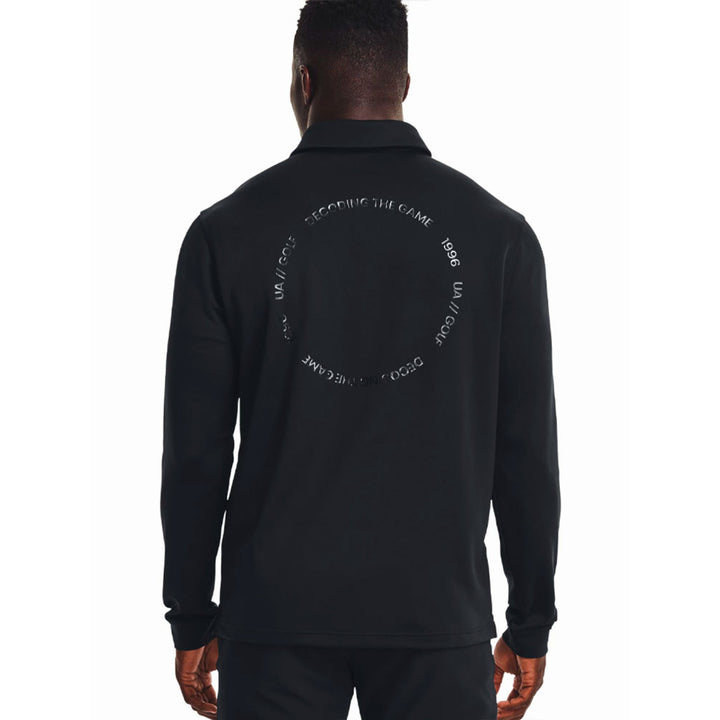 Under Armour Mens Decode The Game Long Sleeve Polo - BLACK - Golf Anything Canada