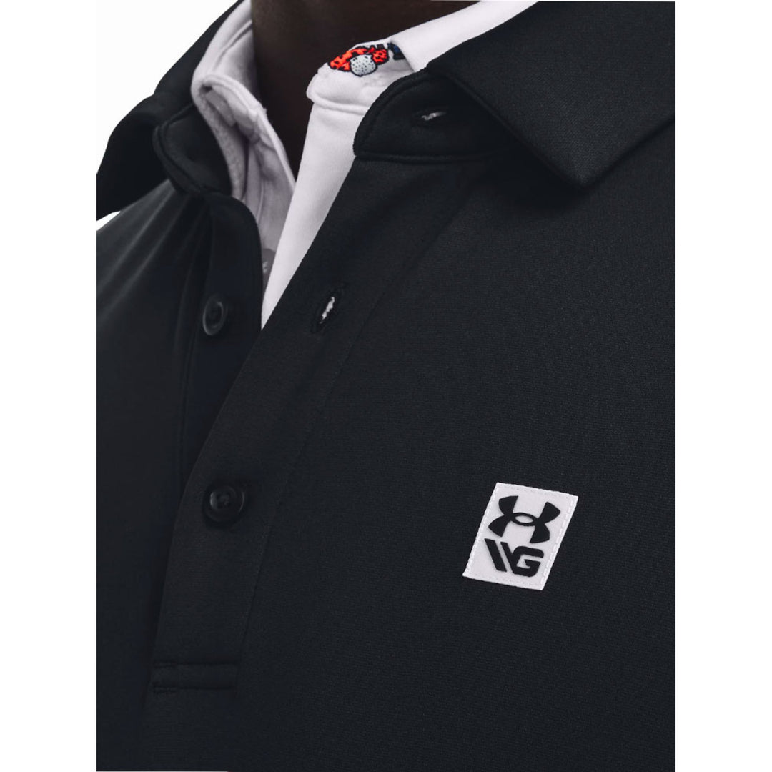 Under Armour Mens Decode The Game Long Sleeve Polo - BLACK - Golf Anything Canada