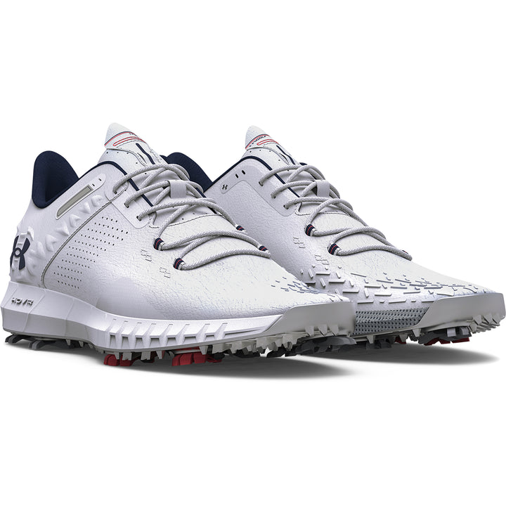 Under Armour Mens HOVR Drive 2 Golf Shoes - WHITE/METALLIC SILVER/ACADEMY - Golf Anything Canada