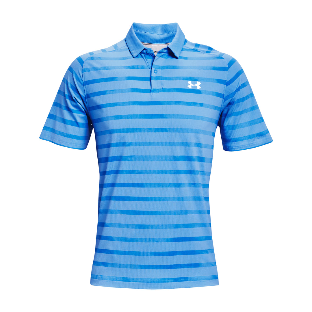 Under Armour Mens Iso-Chill Floral Stripe Polo - NOVA BLUE / JET GRAY - Golf Anything Canada