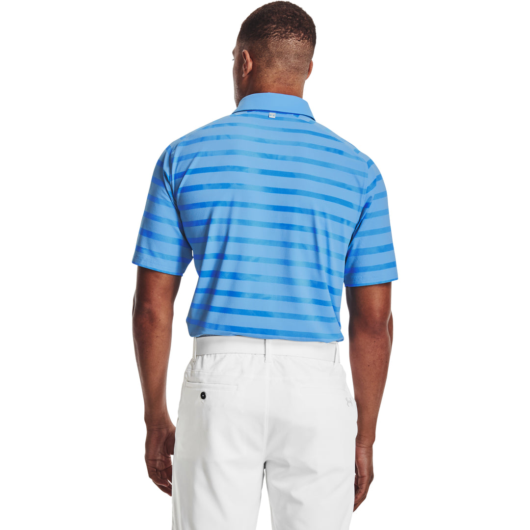 Under Armour Mens Iso-Chill Floral Stripe Polo - NOVA BLUE / JET GRAY - Golf Anything Canada