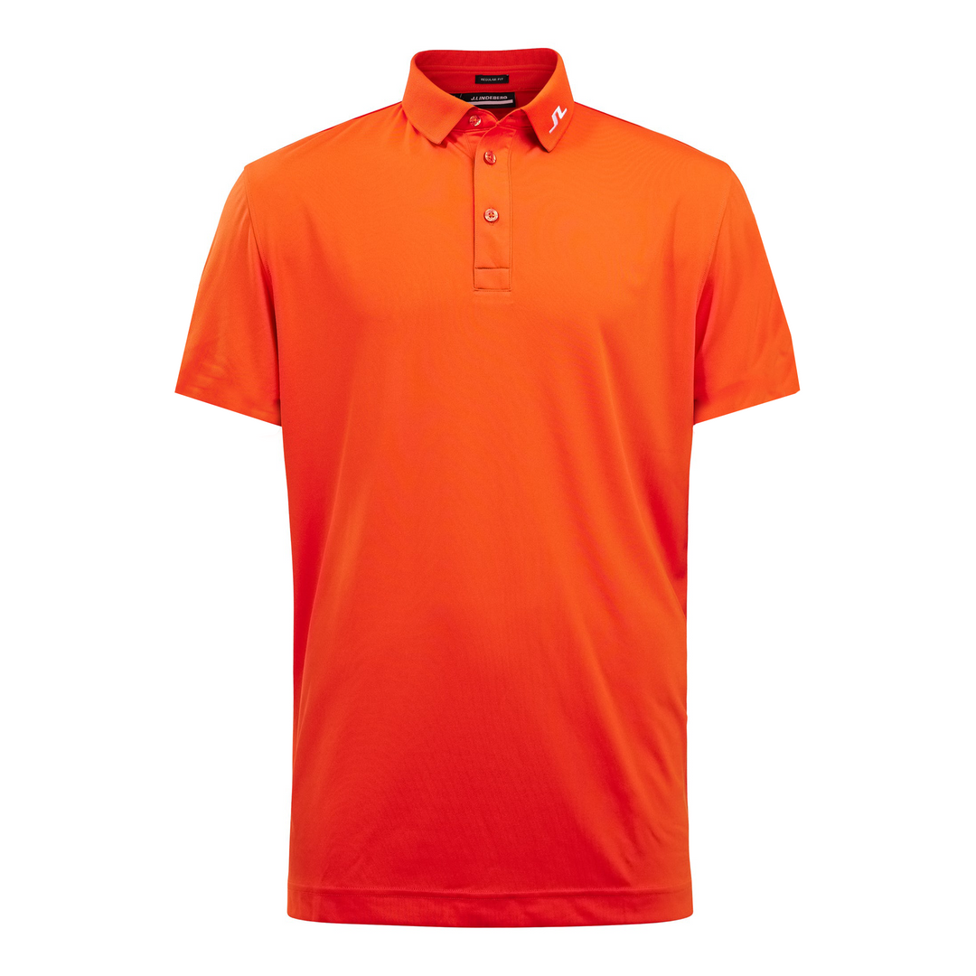 J.Lindeberg Mens Tour Tech Relaxed Fit Polo - TANGERINE TANGO - Golf Anything Canada